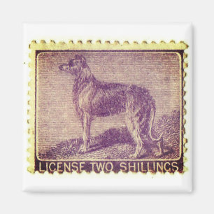Irish Wolfhound vintage stamp Magnet