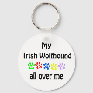 Irish Wolfhound Walks Design Keychain