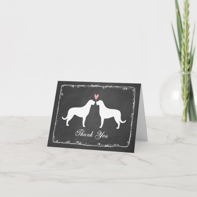 Irish Wolfhounds Wedding Thank You Card (Front)