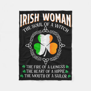Irish Woman The Soul Of A Witch Shamrocks _1 Fleece Blanket