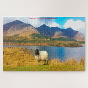 Irish Wooly Sheep Galway Irlande. Jigsaw Puzzle