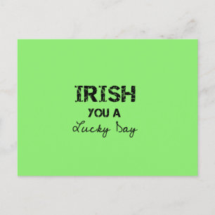 irish you a lucky day postcard