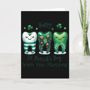 Irish You Flossed Funny St Patricks Day Dental Den Card