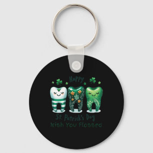 Irish You Flossed Funny St Patricks Day Dental Den Keychain