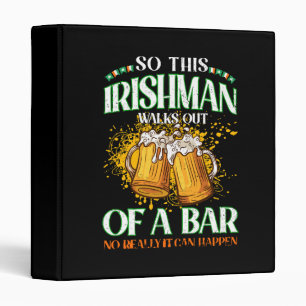 Irishman Drinking Beer St. Patrick's Day Binder