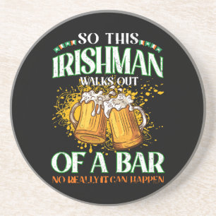 Irishman Drinking Beer St. Patrick's Day Coaster