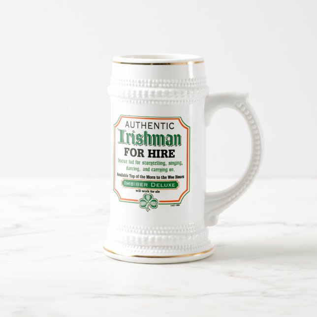 Irishman for Hire Beer mug (Right)