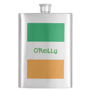 Irishman Ireland Flag & Family Name St Patty Irish Hip Flask