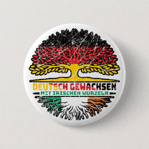 Irland Irisch Deutsch Deutschland Baum Wurzel 2 Inch Round Button