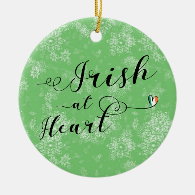 Irlandais au coeur, ornement d'arbre de Noël, Irla (Devant)