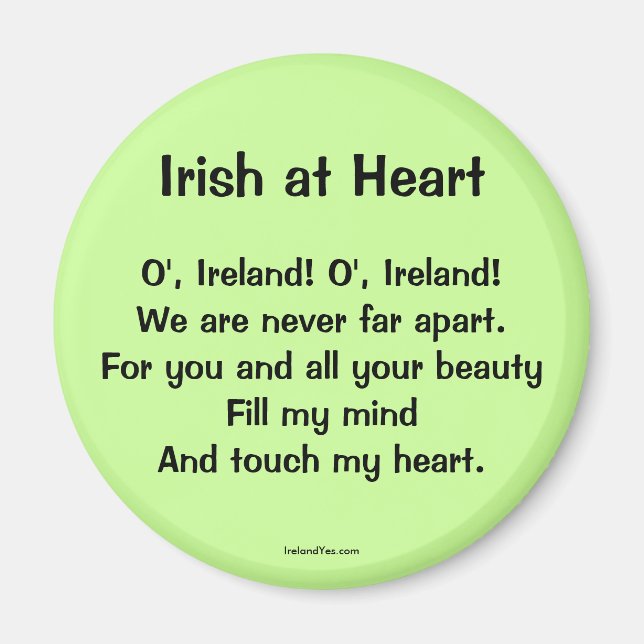 Irlandais au coeur proverbe Magnet (Devant)