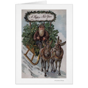 Irlandais conduisant Sleigh des shamrocks