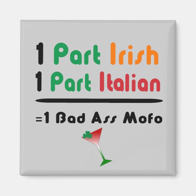 Irlandais Italien Funky Fridge Magnet (Devant)