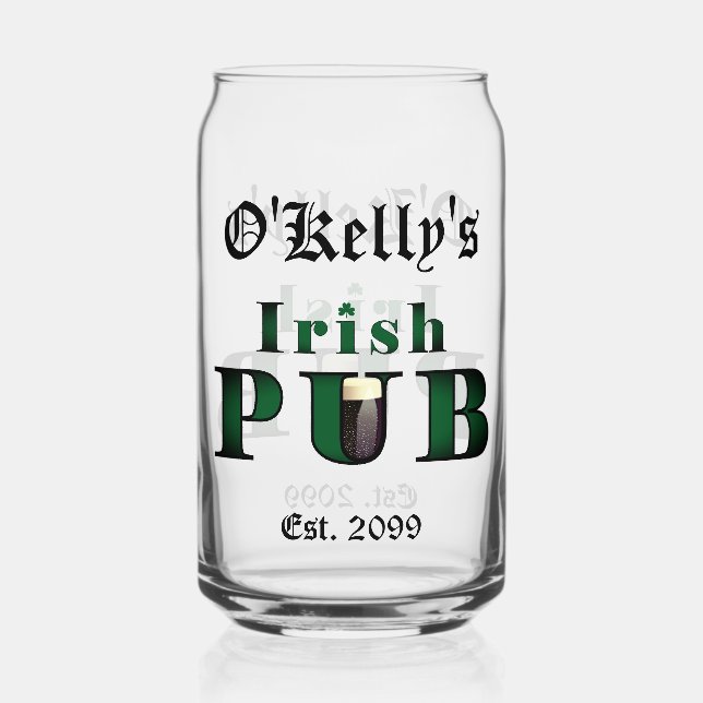 Irlandais Pub Bar Pint Bière Can Verre Boire (Recto)