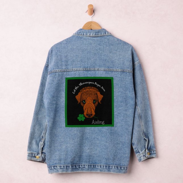 Irlandais Wolfhound Dog avec Shamrock et votre nom (Hangar)