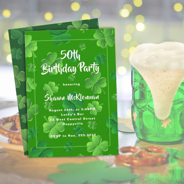 Irlande Anniversaire Adulte Party Invitation (Créateur téléchargé)