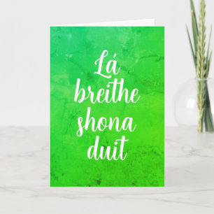 Irlande Carte "Joyeux Anniversaire" en langue irla