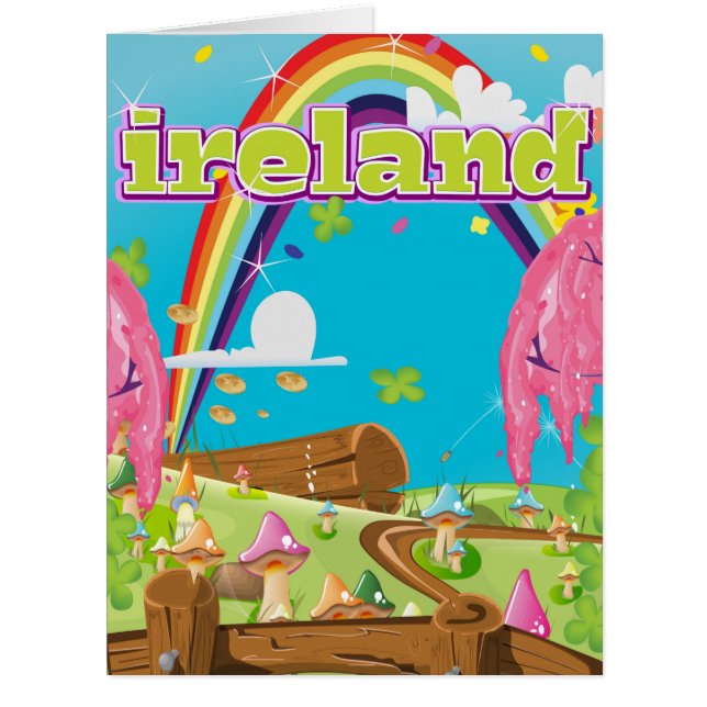 Irlande Cartoon Travel print. (Devant)