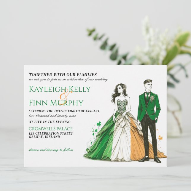 Irlande Couple Faire-part de mariage (Debout devant)