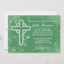 Irlande Cross First Communion Invitation