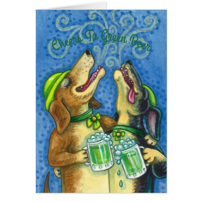 IRLANDE HOUNDS ST. PATRICK'S DAY CHIEN NOTE CARTE  (Devant)
