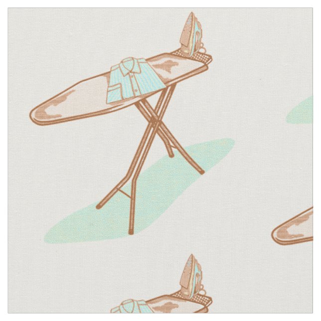 Iron and ironing board household chores fabric (Close Up)
