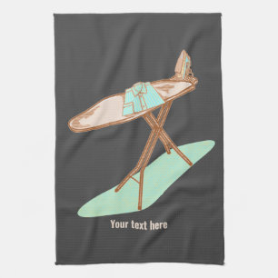 Iron and ironing board household chores kitchen towel
