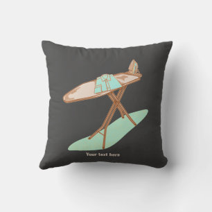 Iron and ironing board household chores throw pillow