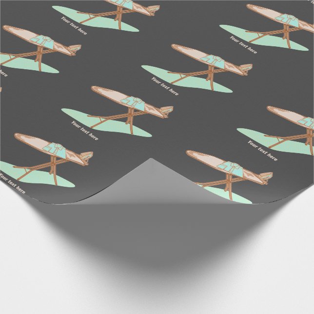 Iron and ironing board household chores wrapping paper (Corner)
