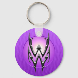 Iron Aquarius Symbol, purple Keychain