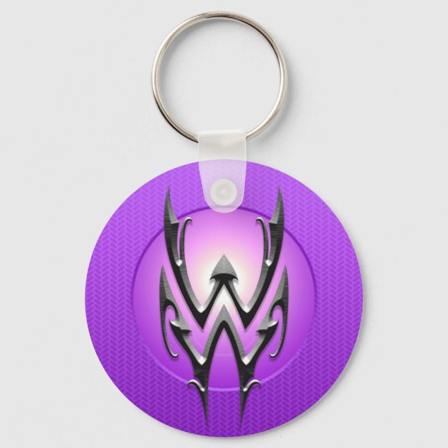 Iron Aquarius Symbol, purple Keychain (Front)