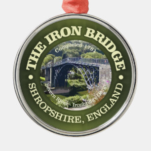 Iron Bridge (rd) Metal Ornament