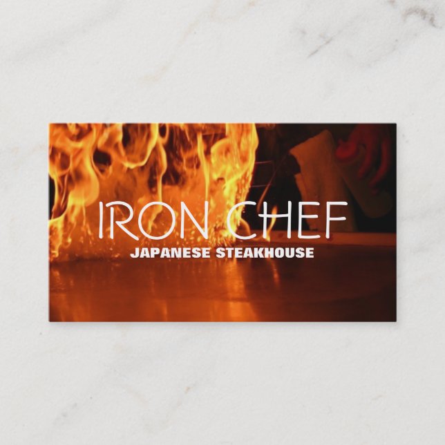 Iron Chef Japanese Restaurant Cooking Classes Business Card (Front)
