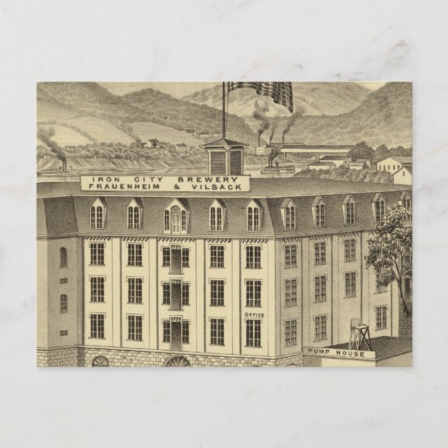 Iron City Brewery, Frauenheim and Vilsack Postcard (Front)