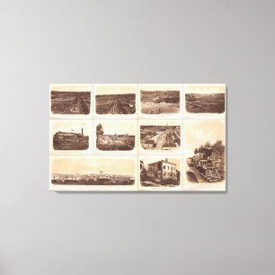 Iron clads, Engine Hero, rebel lines, buildings Canvas Print