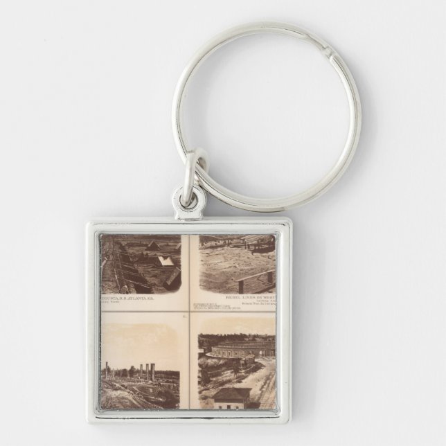 Iron clads, Engine Hero, rebel lines, buildings Keychain (Front)