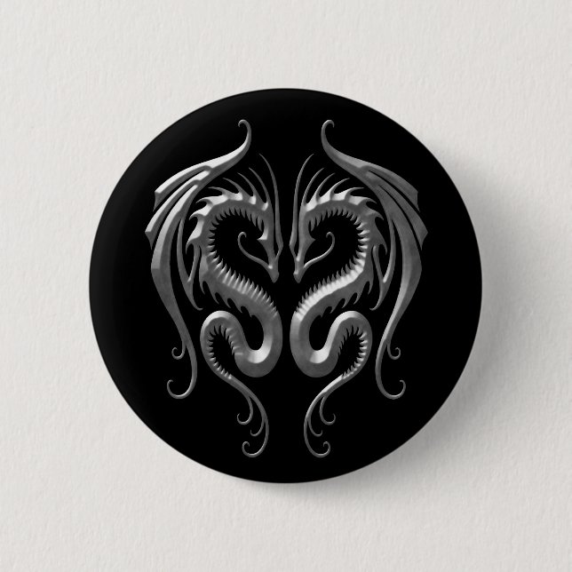 Iron Dragons 2 Inch Round Button (Front)