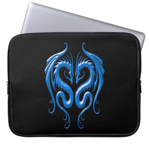 Iron Dragons, blue and black Laptop Sleeve