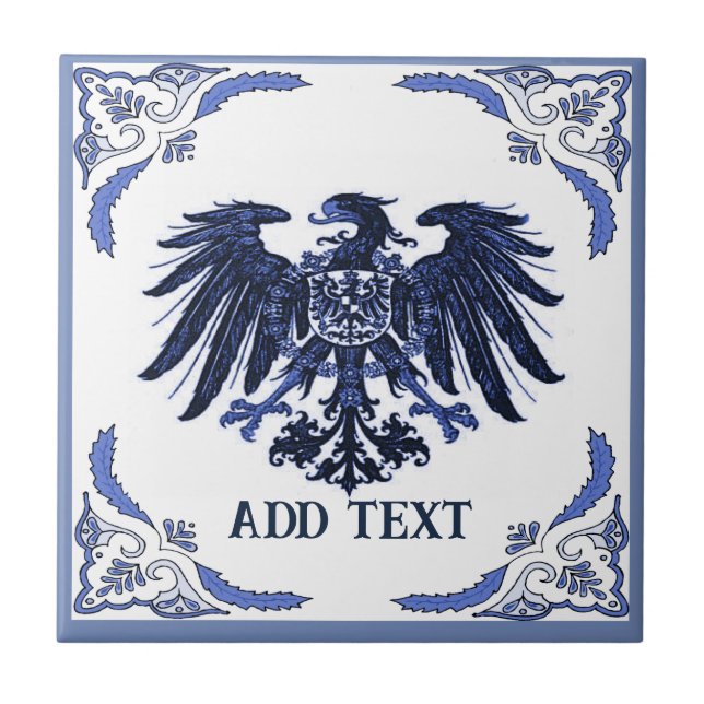 Iron Eagle  Tile, Dutch Look, Personalize Ceramic  Tile (Front)