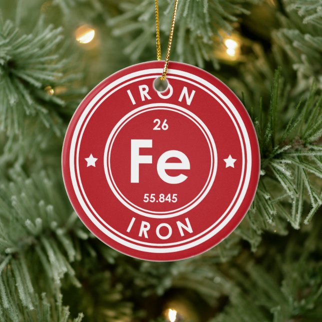 Iron Element Red Ceramic Ornament (Tree)