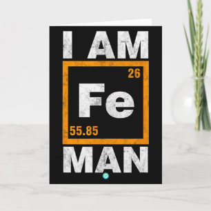 Iron (fe) Man Funny Periodic Elemen Gift  Card