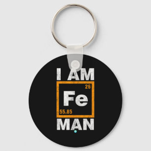 Iron (fe) Man Funny Periodic Elemen Gift Keychain