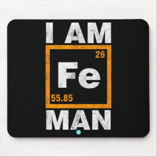 Iron (fe) Man Funny Periodic Elemen Gift Mouse Pad