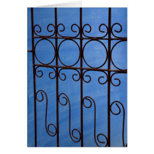 Iron gate pattern in blue, Cuba