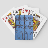 Iron gate pattern in blue, Cuba