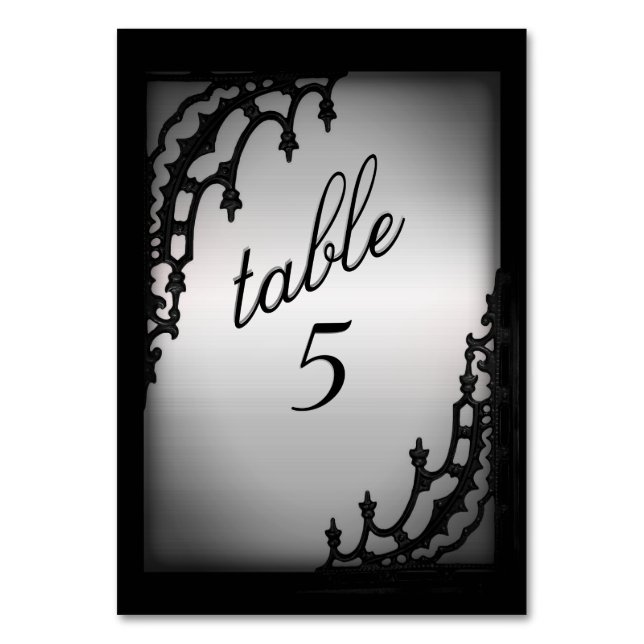 Iron Gates Gothic Theme Table Number (Front)