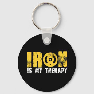 Iron is My Therapy Gym Keychain