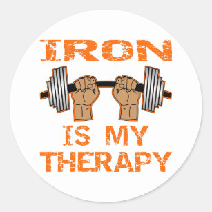 Iron Is My Therapy - Weightlifting Classic Round Sticker