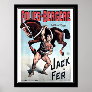 Iron Jack Strong Man Poster du Cirque Vintage