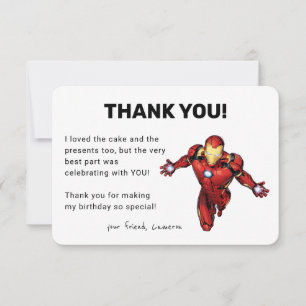 Iron Man Anniversaire Merci Invitation